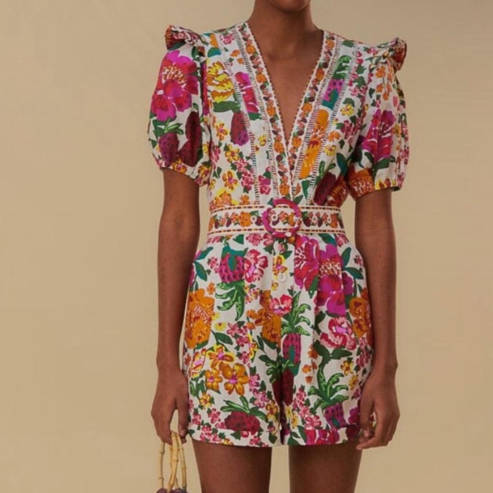 Farm Rio Floral Romper Brand New Size Small